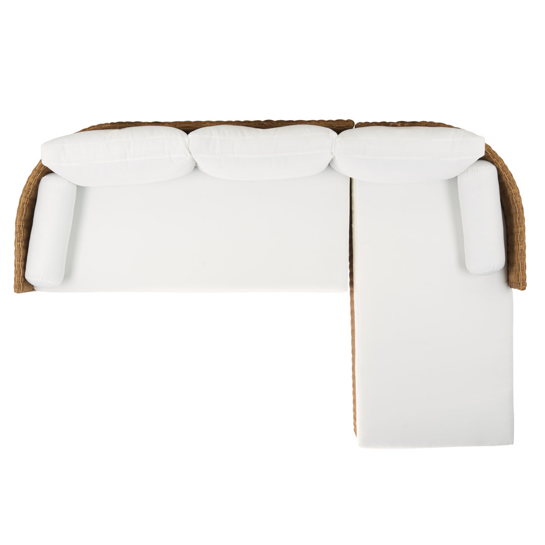  Maddie 100" Wicker Chaise Sectional